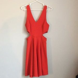 Red dress with cut-outs